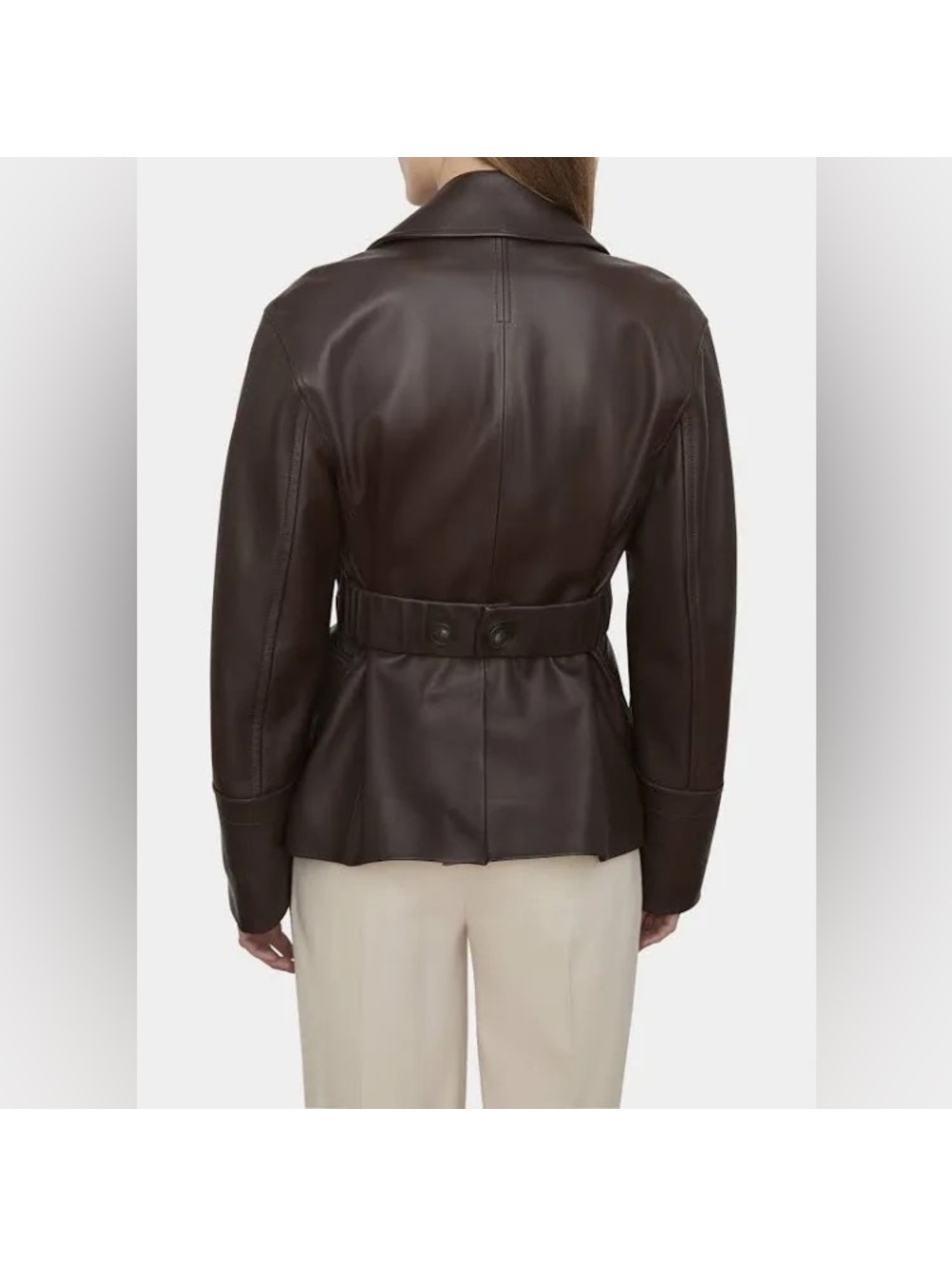 Vince 100% Lamb Leather Safari Jacket in Brown, Size M New w/Tag Retail $1495 - Picture 6 of 16